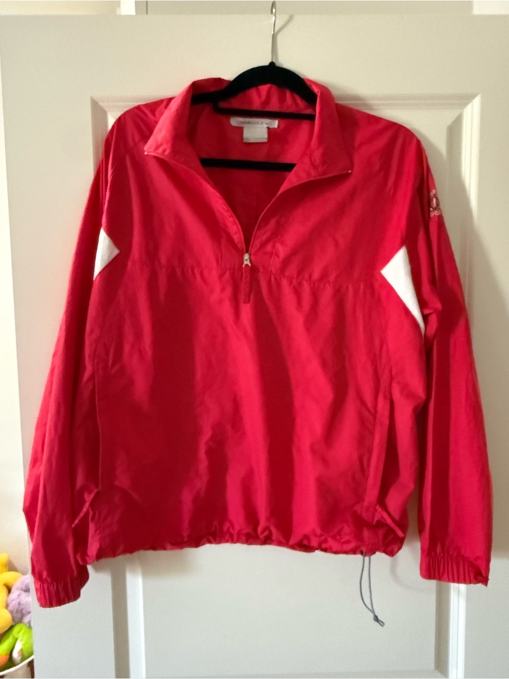 Nike Red Quarter-Zip Ski Pullover Jacket with White Accents